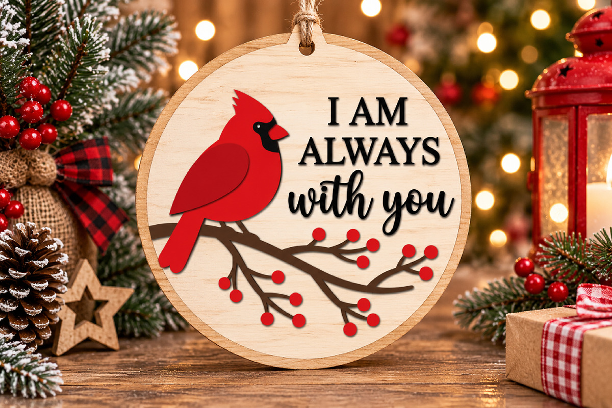 Red Cardinal Christmas Laser Cut SVG, a Seasonal Illustration by Canvas Craft (Photo 2 of 6)