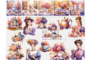 Autumn Clipart Bundle | Tea Party, a Person Illustration by GlamArtZhanna (Thumbnail 5 of 5)