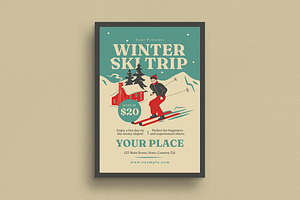 Retro Ski Trip Event Flyer, a Flyer Template by Guuver