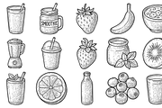 Fruity Smoothie Icon Set, an Object Graphic by nikagraphic (Thumbnail 1 of 3)