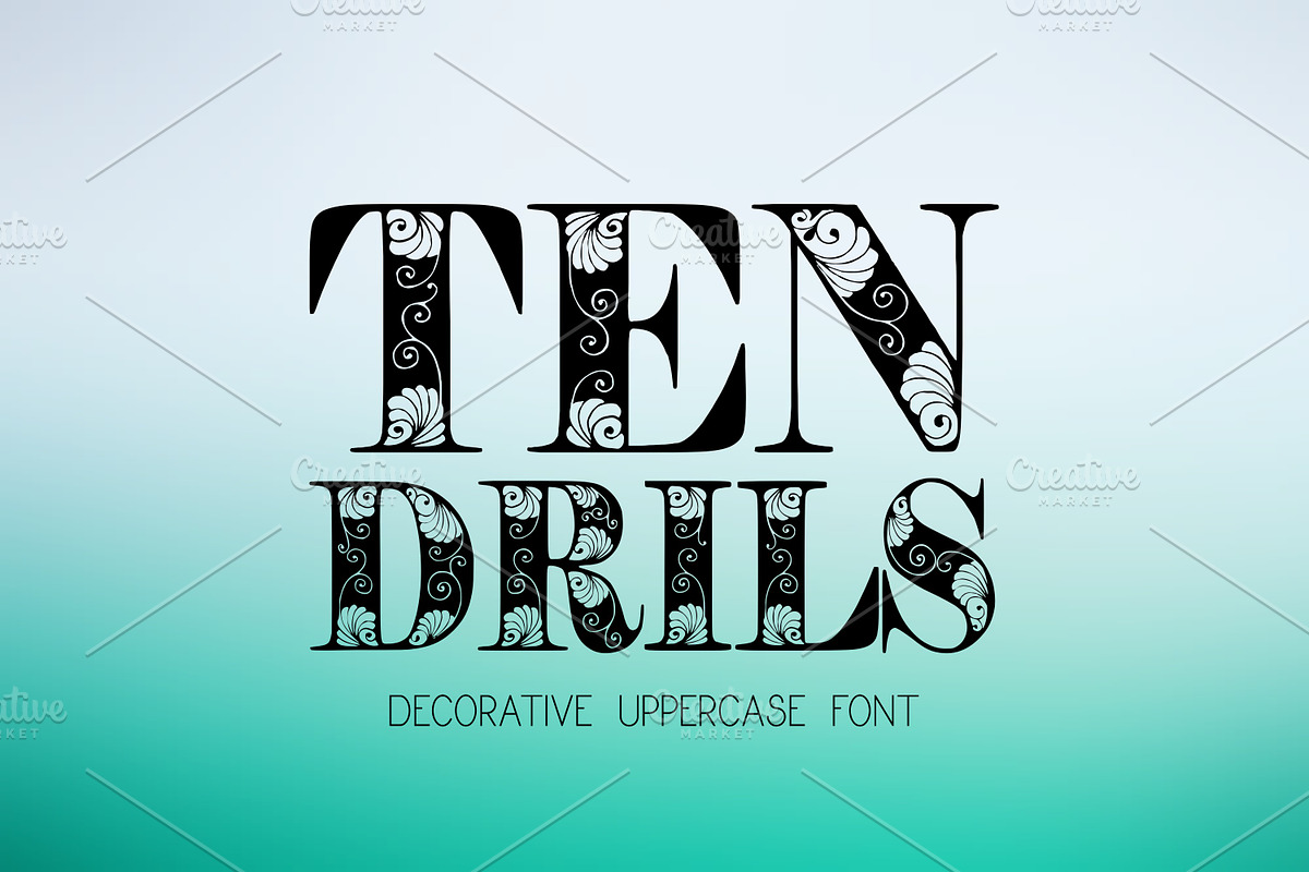 Tendrils Decorative Font preview 2
