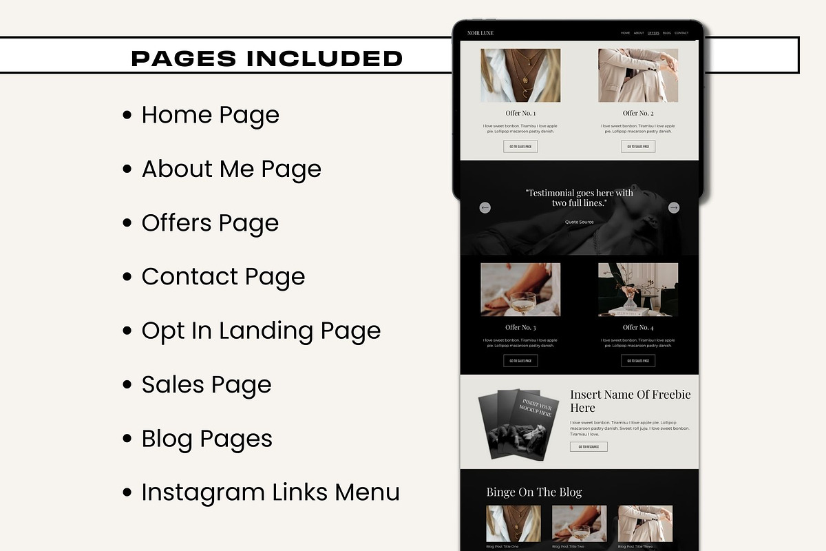 Squarespace - Noir Luxe, a Websites & App Template by Freedom Business Shop (Photo 7 of 10)