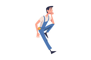 Man Construction Worker Character, a Person Illustration by TopVectors
