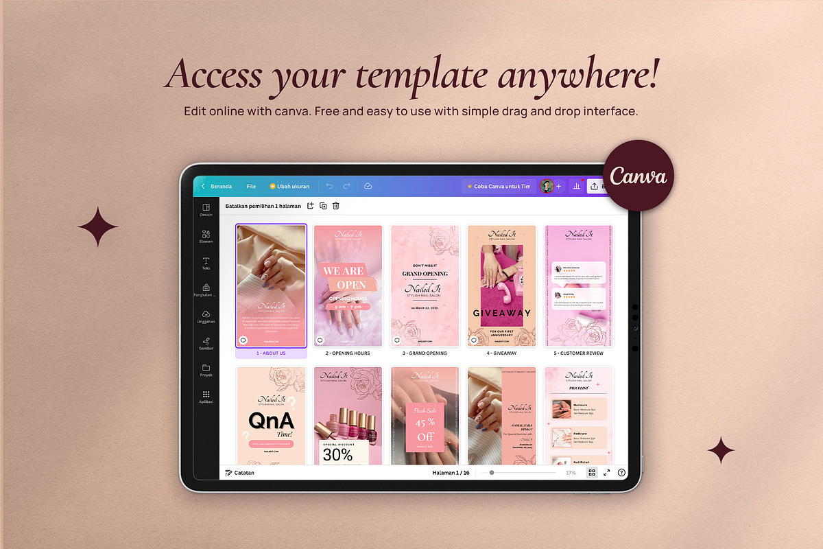 Nail Salon Canva Instagram Story, a Social Media Template by prajapixels (Photo 4 of 6)