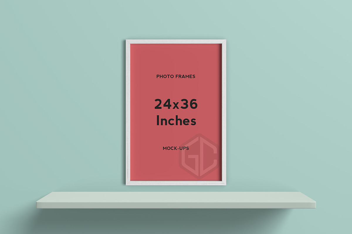 24x36 Inches Frames Mockup, a Household Mockup by graphiccrew