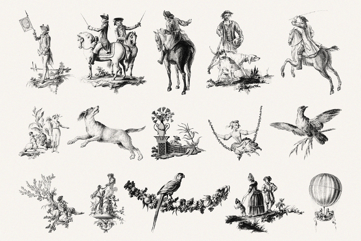 Victorian Toile PNG Illustration Kit, a Decorative Illustration by Century Library (Photo 4 of 8)