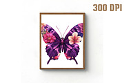Purple Watercolor Flower Butterfly P, an Illustration by Libby Wishes (Thumbnail 2 of 6)
