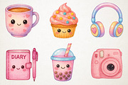 Kawaii Girly Aesthetic Clipart, an Illustration by RobertsArt (Thumbnail 6 of 7)