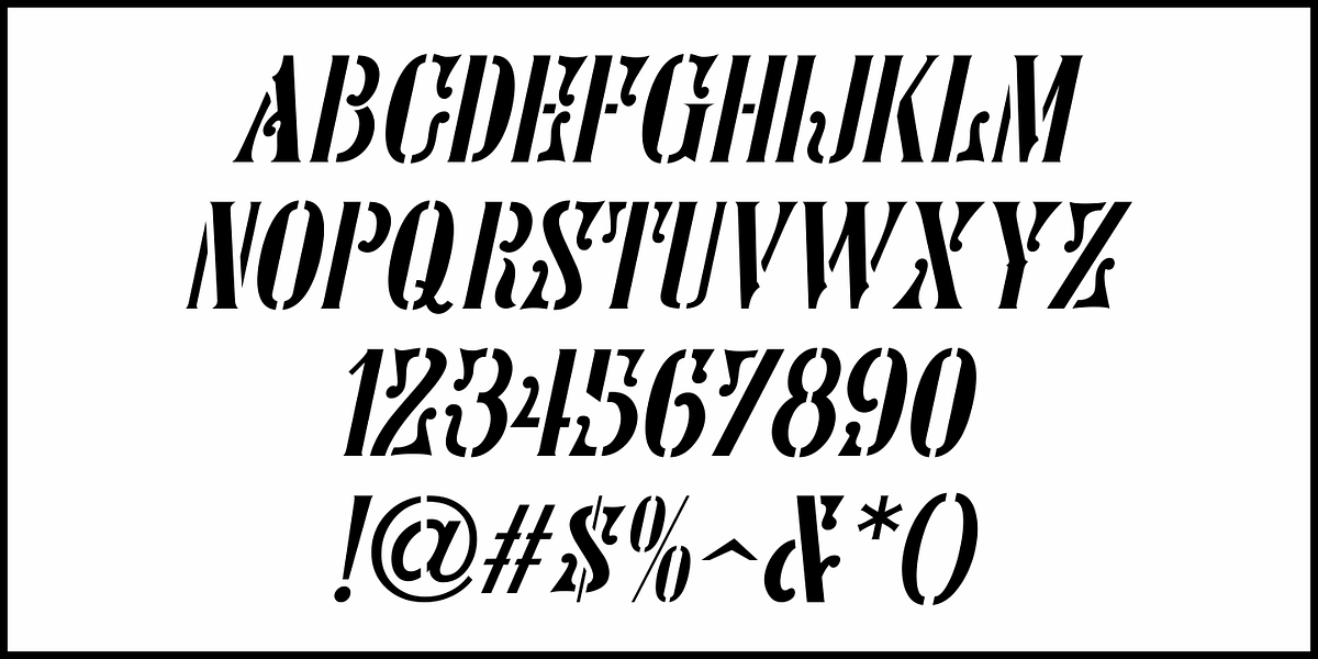 Royal Stencil JNL, a Sans Serif Font by Jeff Levine Fonts (Photo 5 of 5)