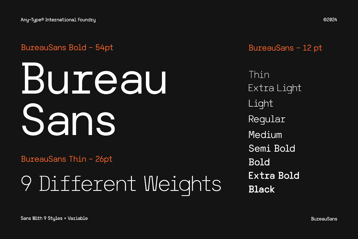 AT Bureau Sans (9 Style + Variable), a Sans Serif Font by Any-Type® Foundry (Photo 5 of 14)