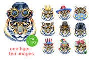 Watercolor orange tiger, an Animal Illustration by Watercolor fantasy (Thumbnail 1 of 5)