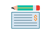 Bank Check Flat Icon, a Duotone Icon by Pexelpy (Thumbnail 2 of 2)