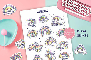 Rainbow & Quotes 12 PNG Sticker