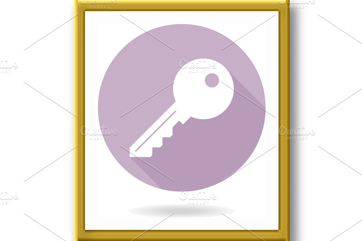 Modern Vector Flat Icon With Key in, an Outline Icon by FineArtStudio (Photo 2 of 3)