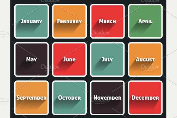 Month Flat Design