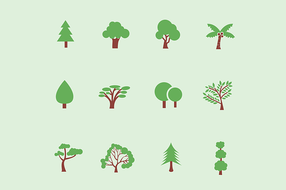 12 Tree Foliage Icons