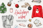 Holidays vibes - Christmas set, a Seasonal Illustration by alenaganzhela (Thumbnail 1 of 8)