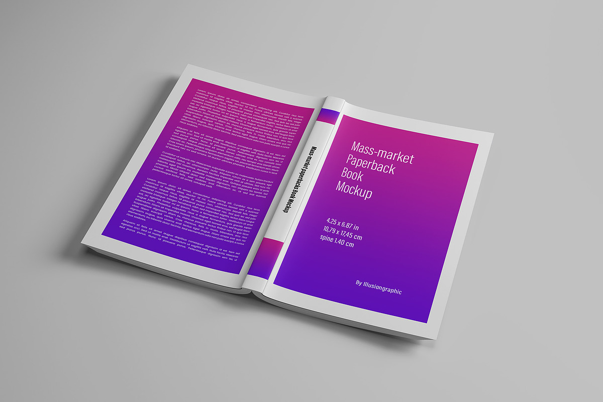 Mass-market Paperback Book Mockup, a Books & Magazine Mockup by Illusiongraphic (Photo 8 of 23)