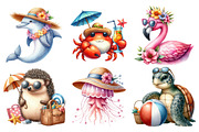 Watercolor Summer Animals PNG, an Illustration by SinaCreation (Thumbnail 2 of 5)