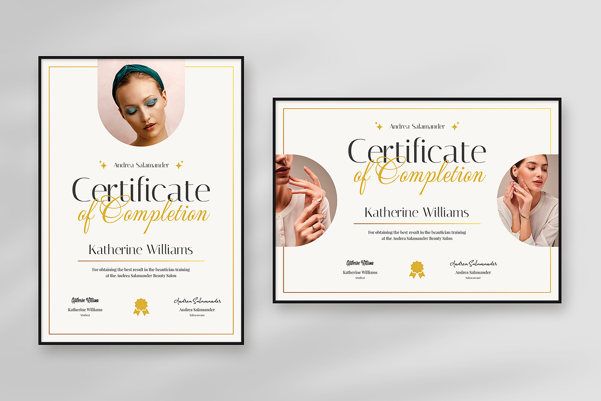 Esthetician Certificate Template, a Stationery Template by artbart (Photo 7 of 10)