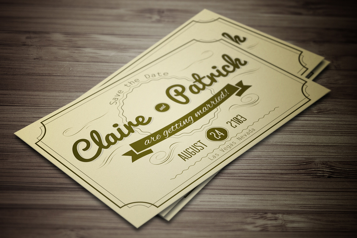 Vintage Wedding Invitation vol.2., an Invitation Template by Graphic Boutique (Photo 2 of 4)