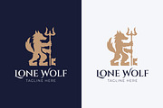 Lone Wolf Logo with Trident Key, a Branding & Logo Template by Signatoro (Thumbnail 1 of 3)