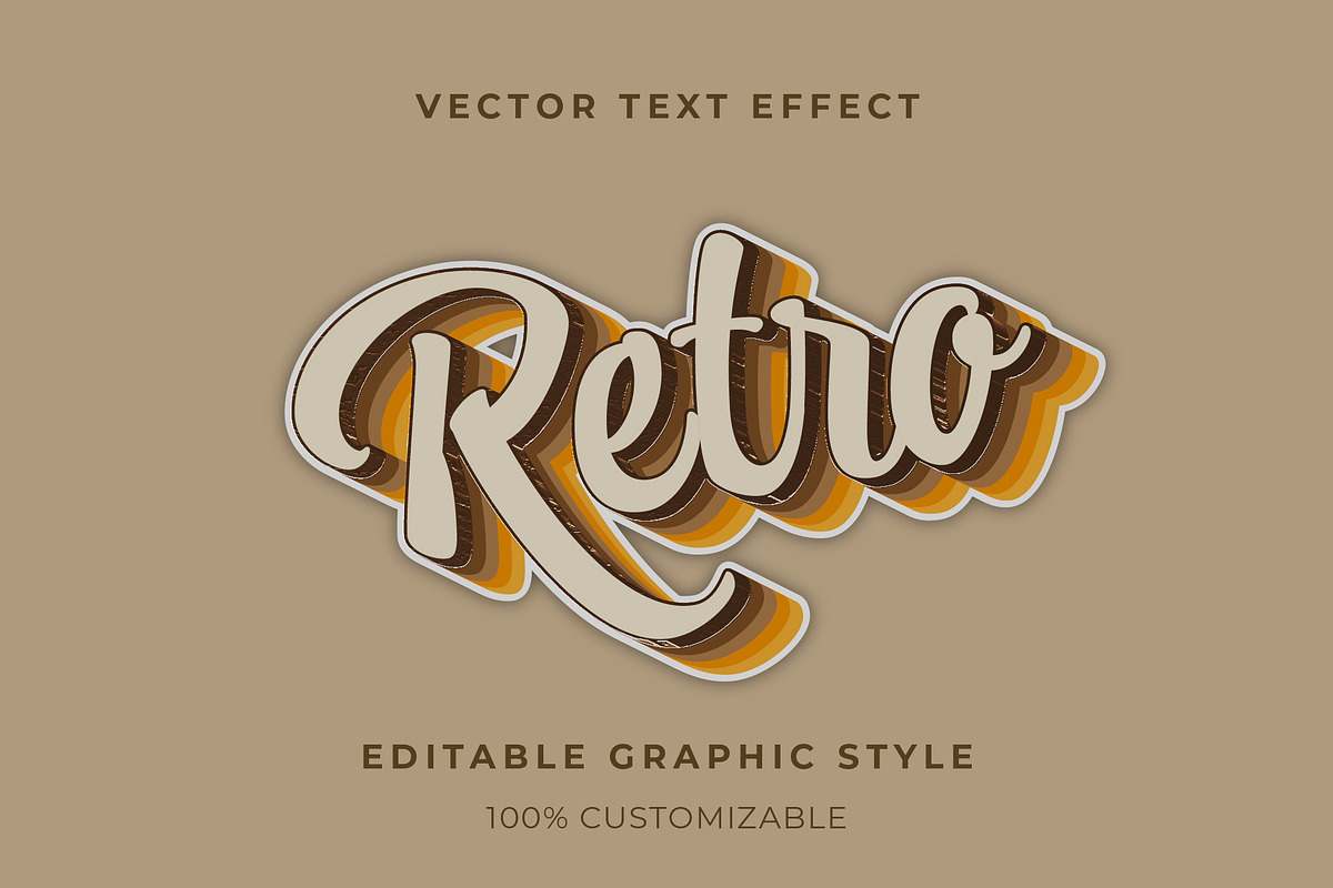 Retro Layered Script Text Effect