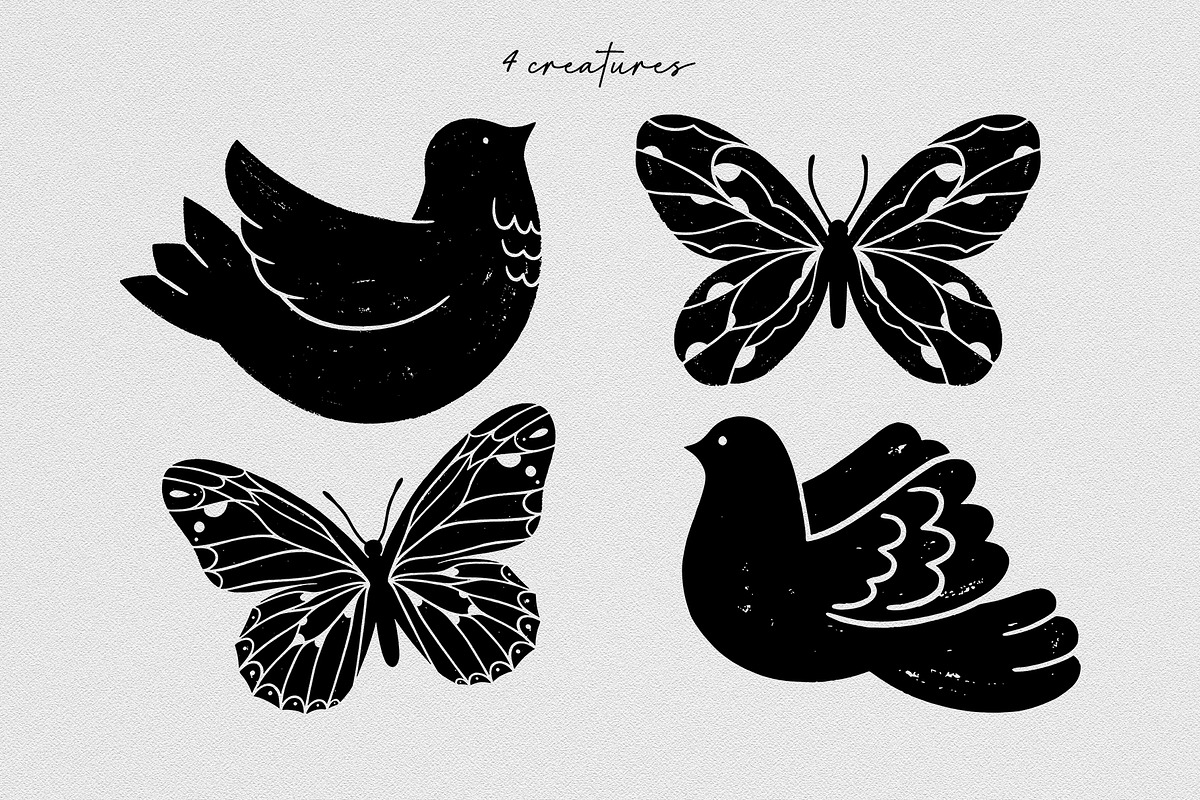 Celestial garden Linocut collection., a Graphic by ElenKoss (Photo 8 of 17)