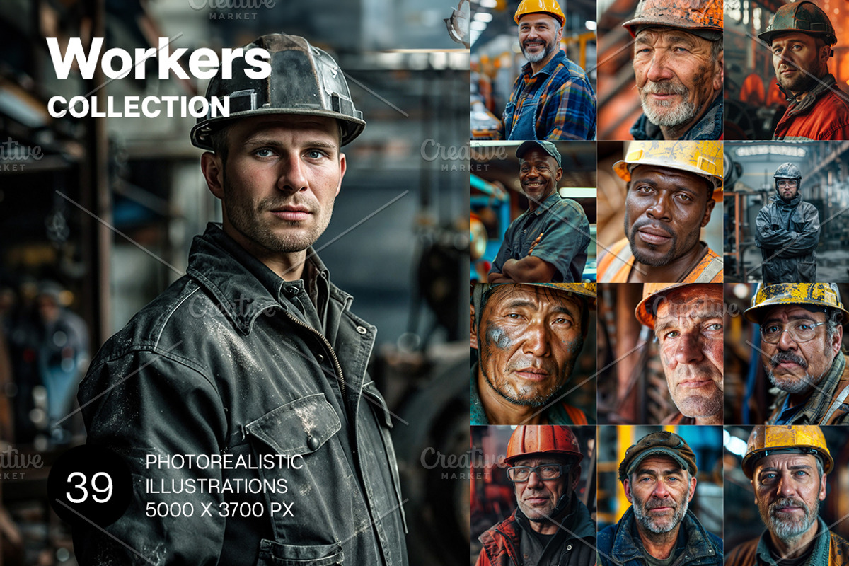 39 portraits of workers, a Person Photo by Handmadefont (Photo 1 of 41)