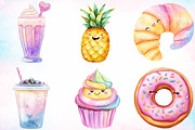 Watercolor Kawaii Glitter Food PNG, an Illustration by Canvas Craft (Thumbnail 4 of 4)