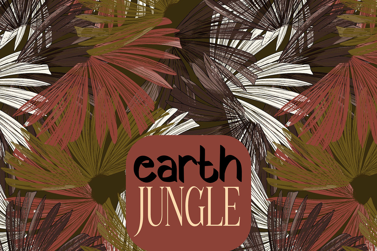 Earth tone jungle palms foliage, a Pattern Graphic by Nocito Design (Photo 1 of 6)