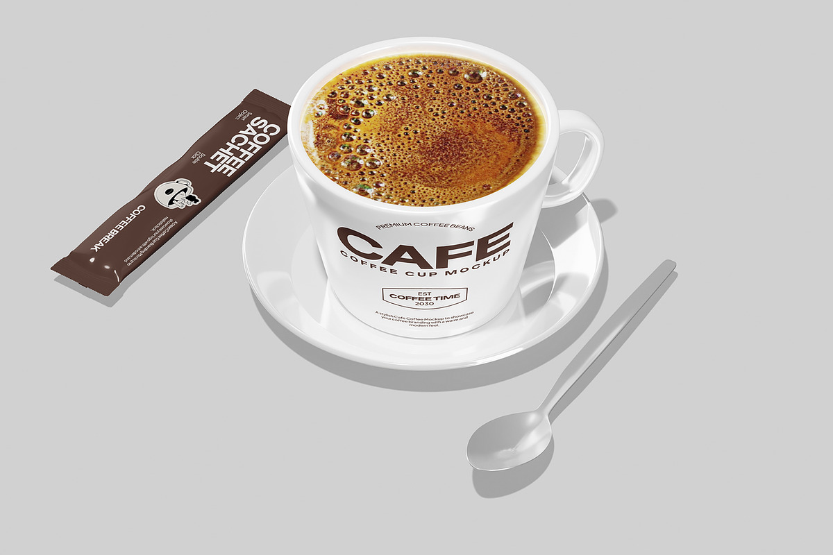 Cafe Coffee Cup Branding Mockup, a Packaging Mockup by Permadi Creative (Photo 4 of 5)