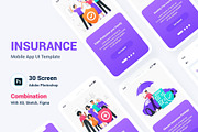 Insurance Mobile App UI Template, an App Template by RiveupDigital (Thumbnail 1 of 7)