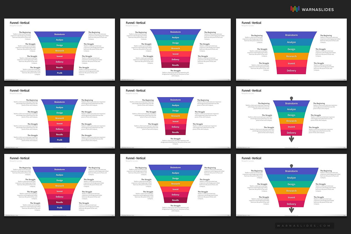 Funnel Diagram PowerPoint Templates, a Presentation Template by Warna Works (Photo 18 of 26)