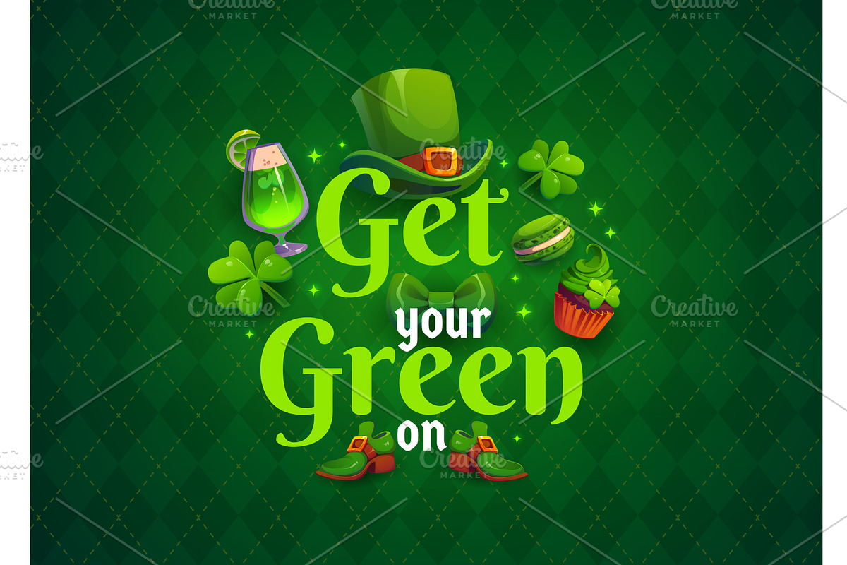 Get your Green on St Patrick's, a Seasonal Illustration by Vector Tradition