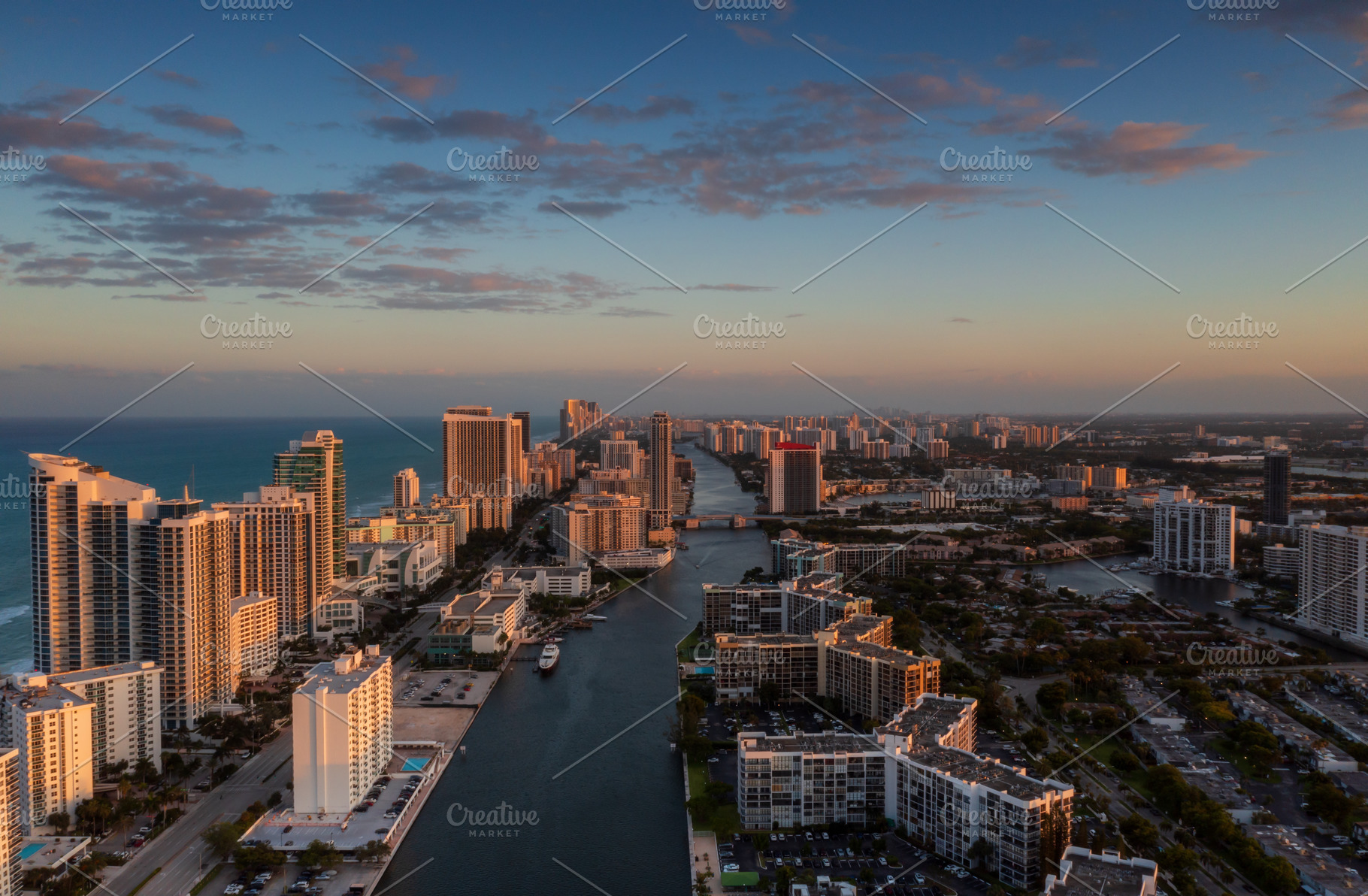 Aerial view on Hollywood beach, an Architecture Photo by Andriy Photography