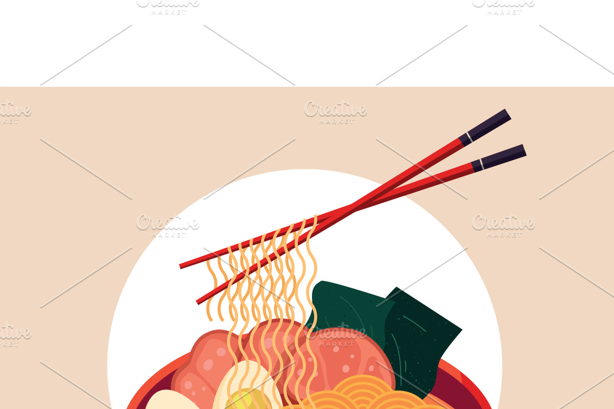 Hand Drawn Flat Ramen Illustration, a Food Illustration by MISS CHATZ (Photo 3 of 3)