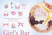 Hand Painted Girl's Bar Clipart, a Food Illustration by ArtCreationsDesign (Thumbnail 7 of 14)
