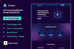Arena - ICO Lunching Website UI Kit