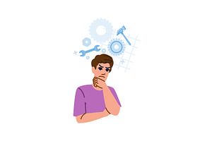 Technician planning repair works, an Illustration by pikepicture