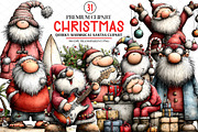Quirky Whimsical Santas Clipart, an Illustration by cherrydesign (Thumbnail 1 of 4)