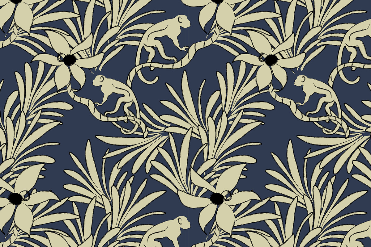 Tropical Monkey jungle foliage leave, a Pattern Graphic by Nocito Design (Photo 5 of 6)