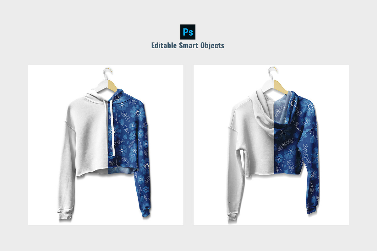 Hanging Crop Top Hoodie Mockup, a Hoody Mockup by Designertale (Photo 2 of 6)