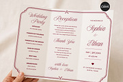 Burgundy Wedding Program Template, an Invitation Template by Arslan (Thumbnail 1 of 4)