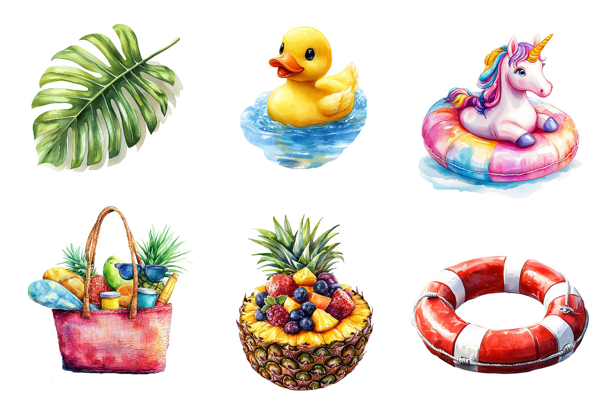 Summer Pool Day Clipart, an Illustration by CreationArt (Photo 5 of 5)