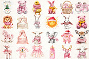 Baby’s 1st Pink Christmas Clipart, an Illustration by Libby Wishes (Thumbnail 2 of 6)