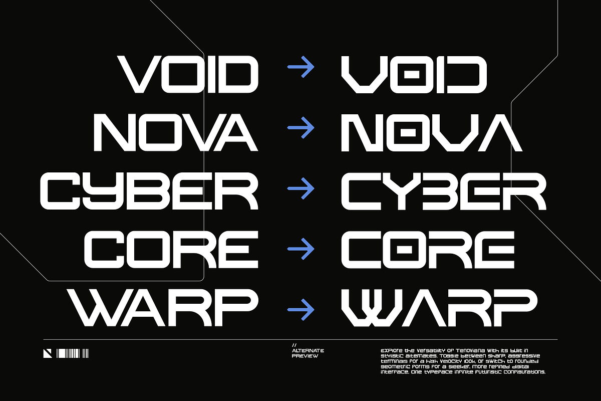 TENOVIANA - Sci-Fi Display Sans, a Sans Serif Font by Indotype Foundry (Photo 5 of 10)
