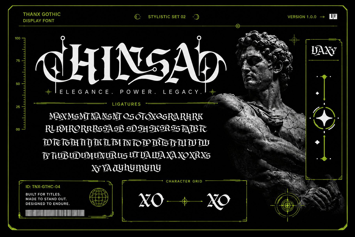 Dark Hermes Typeface, a Blackletter Font by alit design (Photo 17 of 18)