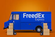 Mock-up Post Office Truck, a Product Mockup by rogeriomarcos (Thumbnail 7 of 8)