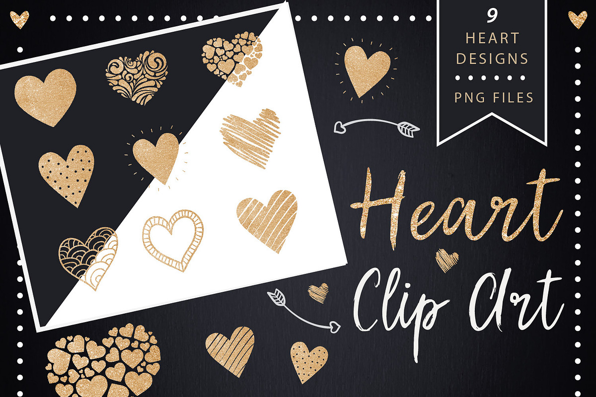 Golden Glitter Heart Clip Art, a Graphic by ConfettiBears (Photo 1 of 5)
